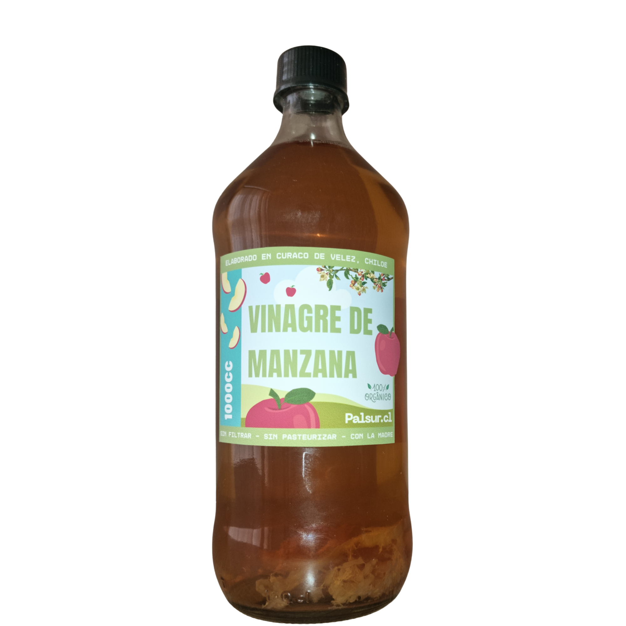 Botella de vinagre de manzana artesanal de 1000 ml